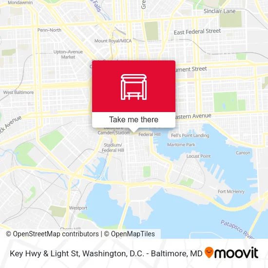 Key Hwy & Light St map