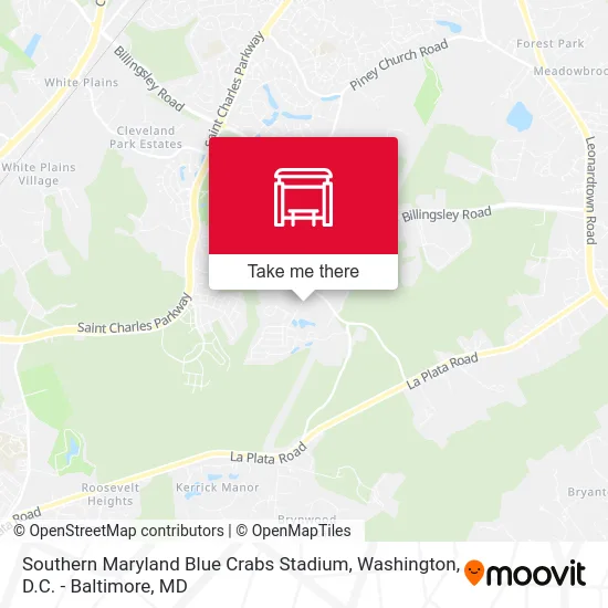 Mapa de Southern Maryland Blue Crabs Stadium