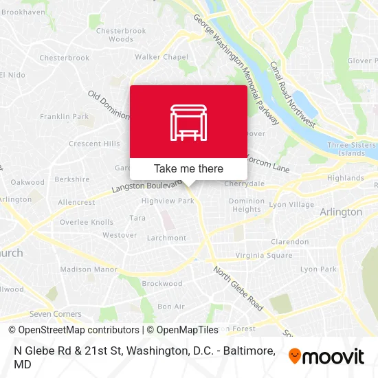 N Glebe Rd & 21st St map