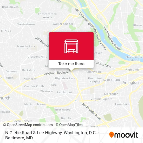 N Glebe Road  & Lee Highway map