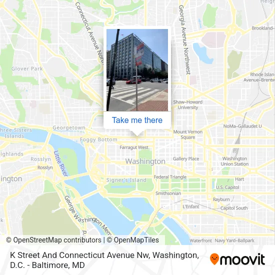 K Street And Connecticut Avenue Nw map