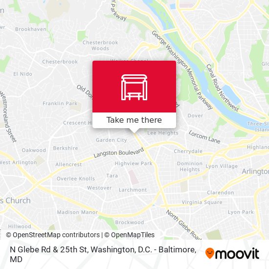 N Glebe Rd & 25th St map