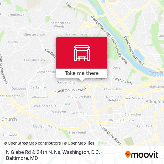 N Glebe Rd & 24th N, Ns map