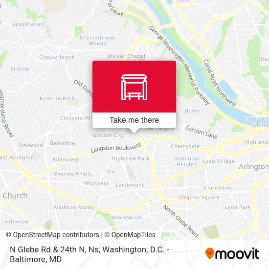 N Glebe Rd & 24th N, Ns map