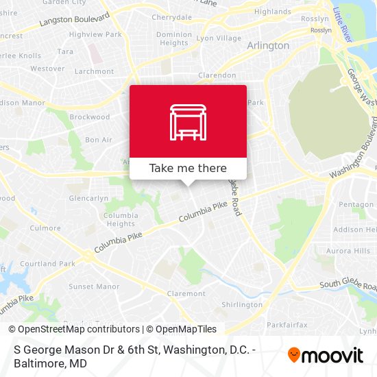 S George Mason Dr & 6th St map