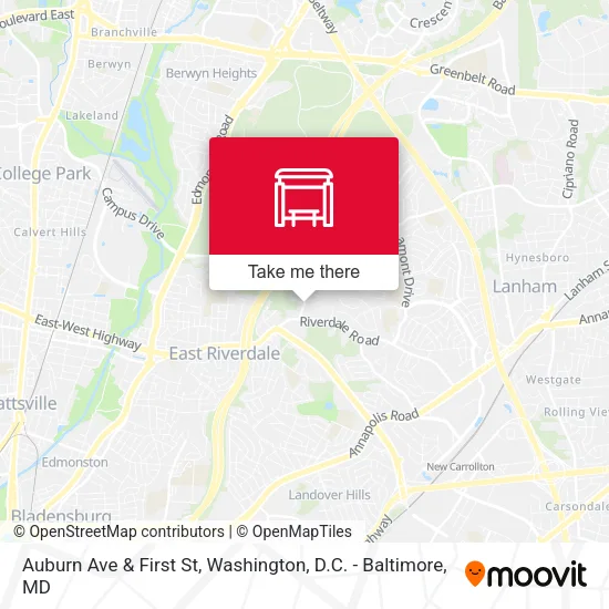 Auburn Ave & First St map