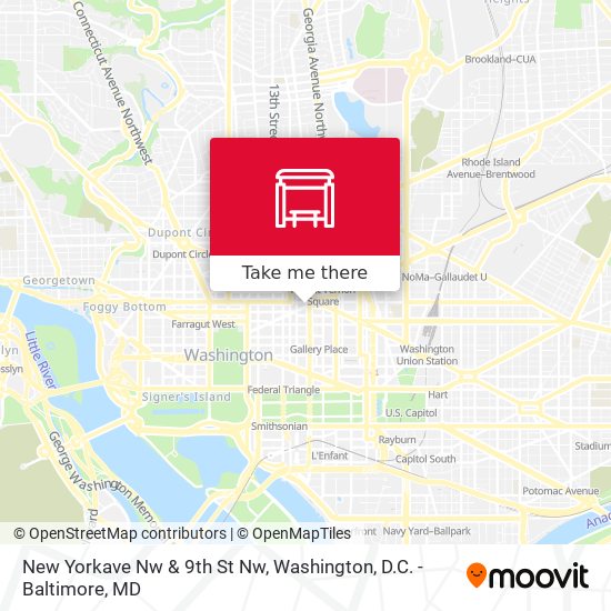 Mapa de New Yorkave Nw & 9th St Nw