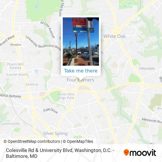 Colesville Rd & University Blvd map