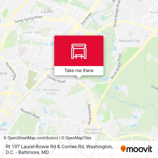 Rt 197 Laurel-Bowie Rd & Contee Rd map
