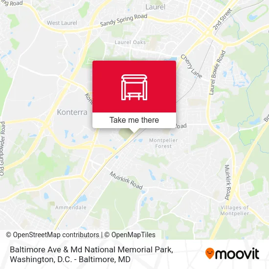 Baltimore Ave & Md National Memorial Park map