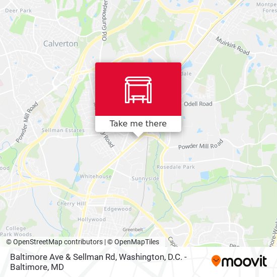 Baltimore Ave & Sellman Rd map