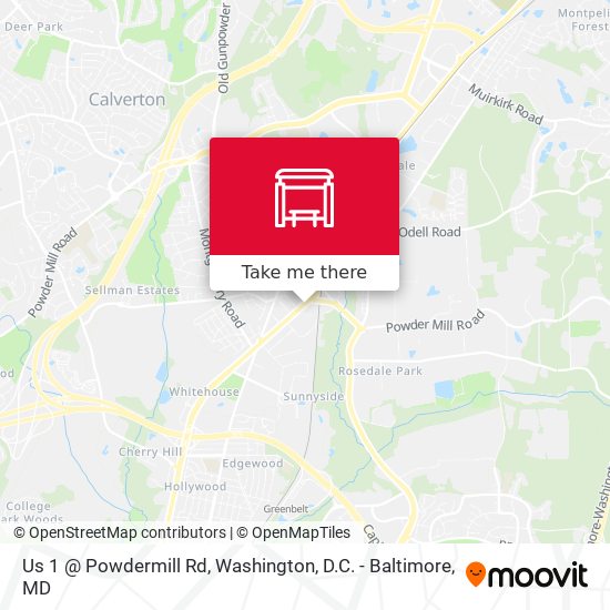 Us 1 @ Powdermill Rd map