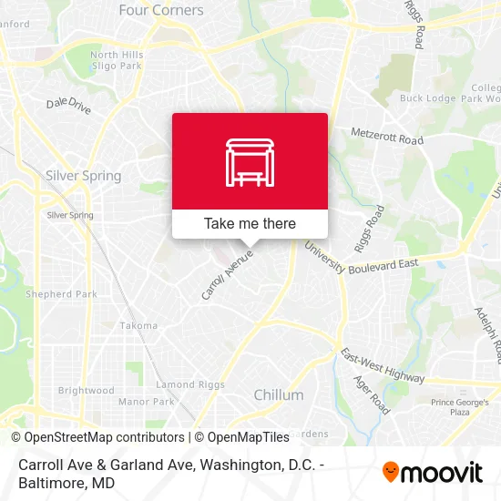 Carroll Ave & Garland Ave map