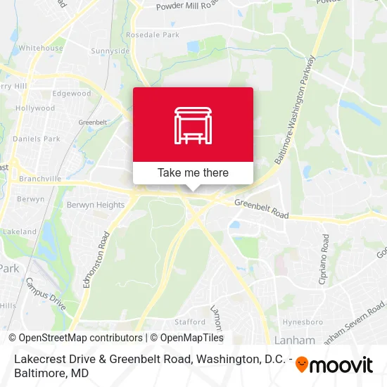 Lakecrest Drive & Greenbelt Road map