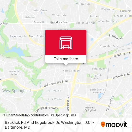 Backlick Rd And Edgebrook Dr map