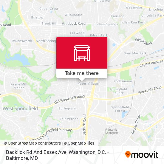 Backlick Rd And Essex Ave map