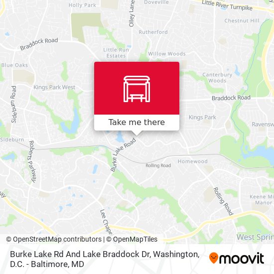 Mapa de Burke Lake Rd And Lake Braddock Dr