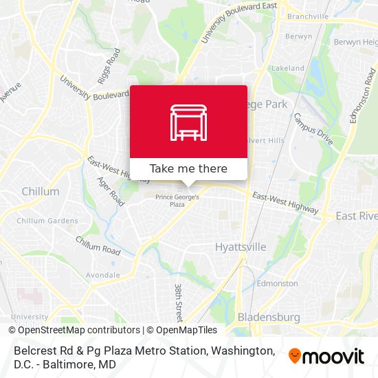 Belcrest Rd & Pg Plaza Metro Station map