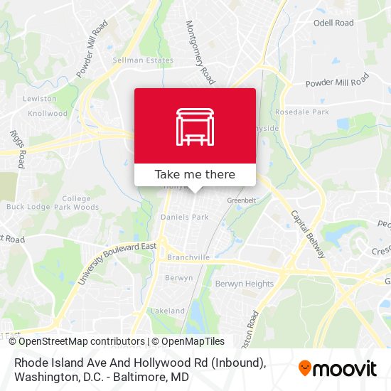 Rhode Island Ave And Hollywood Rd (Inbound) map