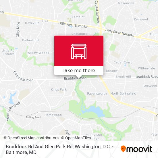 Braddock Rd And Glen Park Rd map