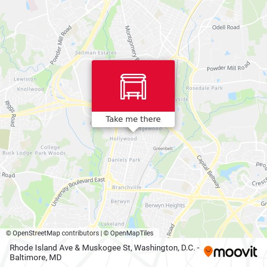 Rhode Island Ave & Muskogee St map