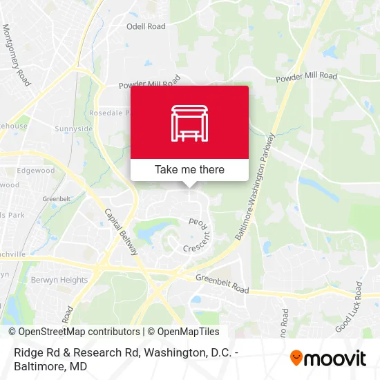 Ridge Rd & Research Rd map