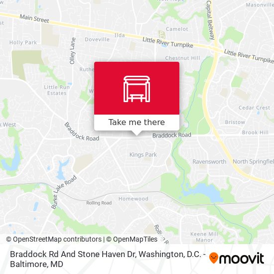 Braddock Rd And Stone Haven Dr map