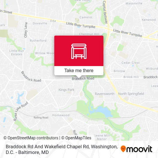 Braddock Rd And Wakefield Chapel Rd map