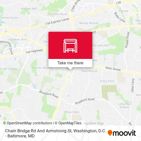 Chain Bridge Rd And Armstrong St map