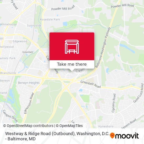 Westway & Ridge Road (Outbound) map