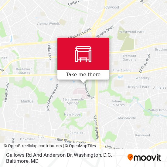 Gallows Rd And Anderson Dr map