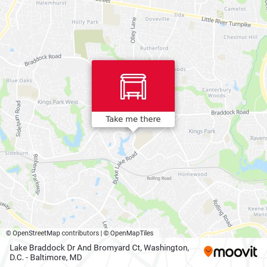 Lake Braddock Dr And Bromyard Ct map