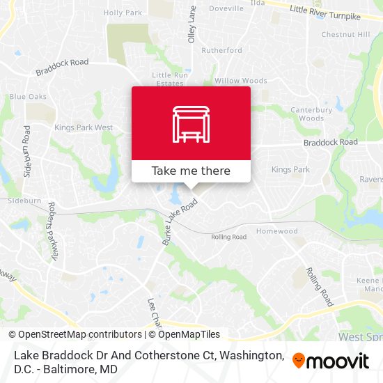 Lake Braddock Dr And Cotherstone Ct map