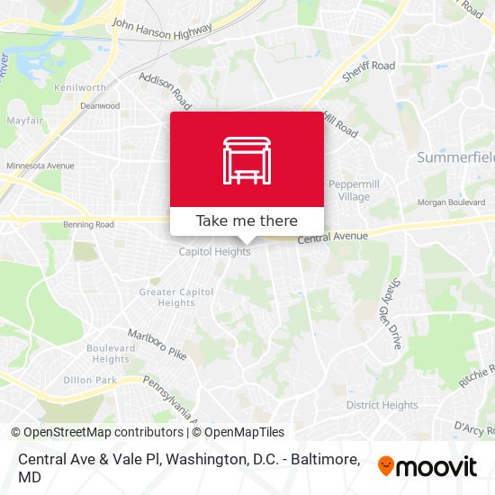 Mapa de Central Ave & Vale Pl