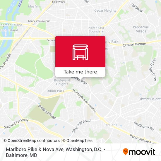 Marlboro Pike & Nova Ave map