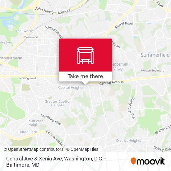 Central Ave & Xenia Ave map