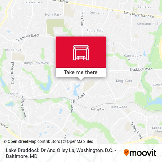Lake Braddock Dr And Olley La map