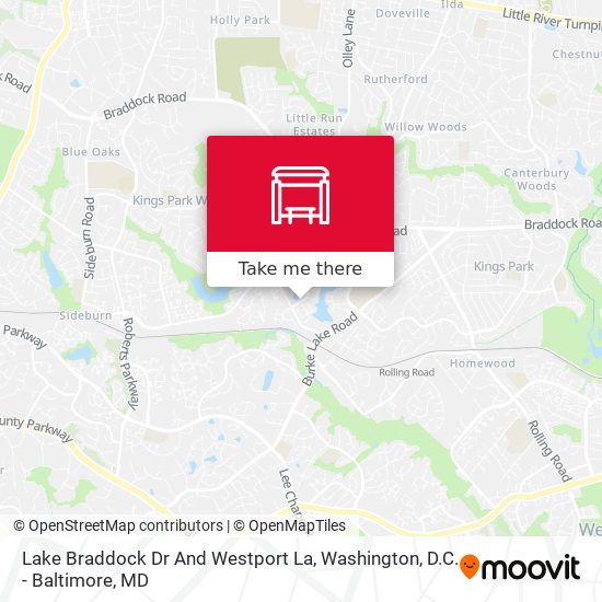 Lake Braddock Dr And Westport La map