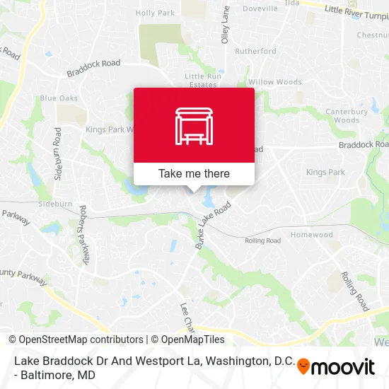 Lake Braddock Dr And Westport La map