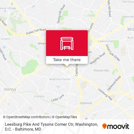 Leesburg Pike And Tysons Corner Ctr map