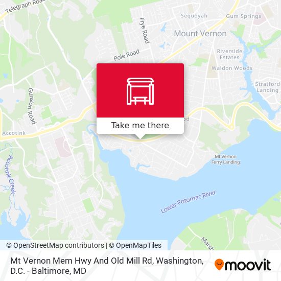 Mt Vernon Mem Hwy And Old Mill Rd map