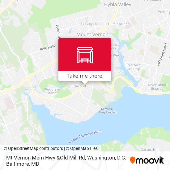 Mt Vernon Mem Hwy &Old Mill Rd map
