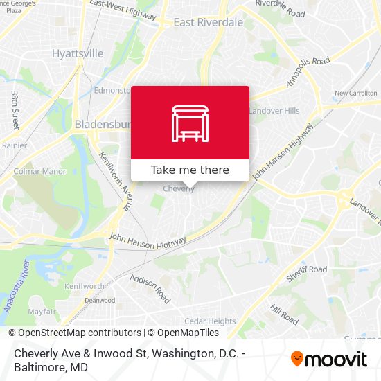 Mapa de Cheverly Ave & Inwood St