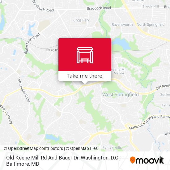 Old Keene Mill Rd And Bauer Dr map