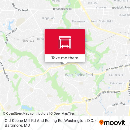 Old Keene Mill Rd And Rolling Rd map
