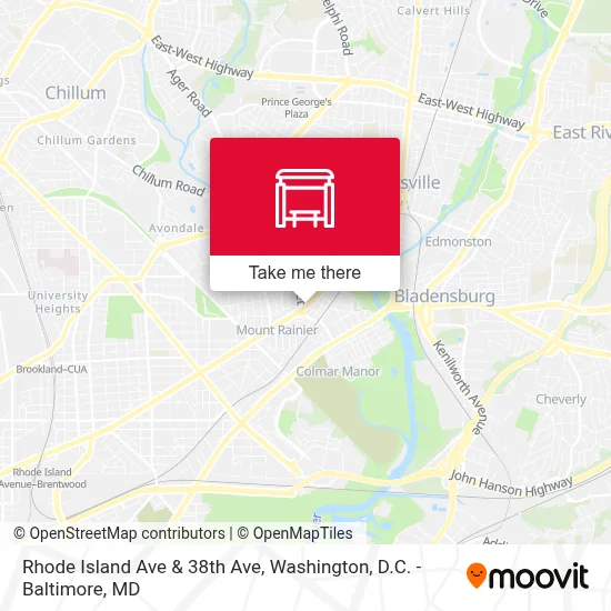 Rhode Island Ave & 38th Ave map