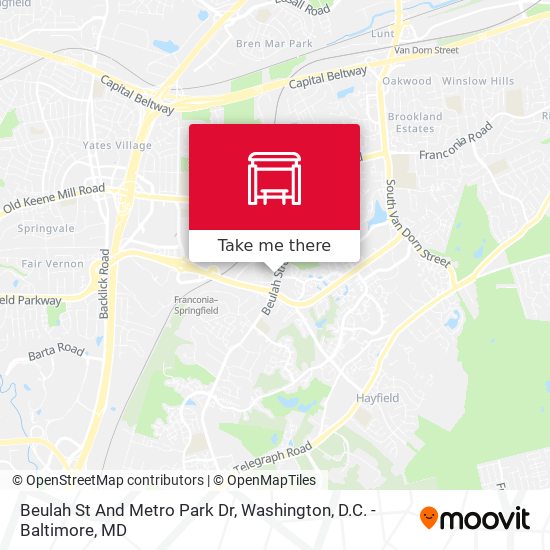 Beulah St And Metro Park Dr map