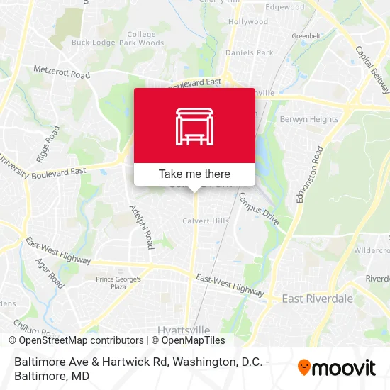 Baltimore Ave & Hartwick Rd map