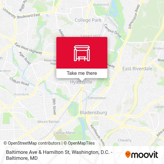 Baltimore Ave & Hamilton St map