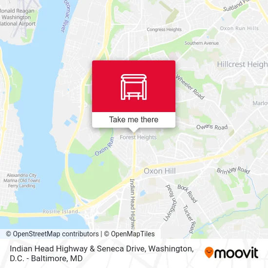 Indian Head Highway & Seneca Drive map